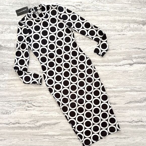 SHEIN Abstract Midi Dress - Picture 1 of 3